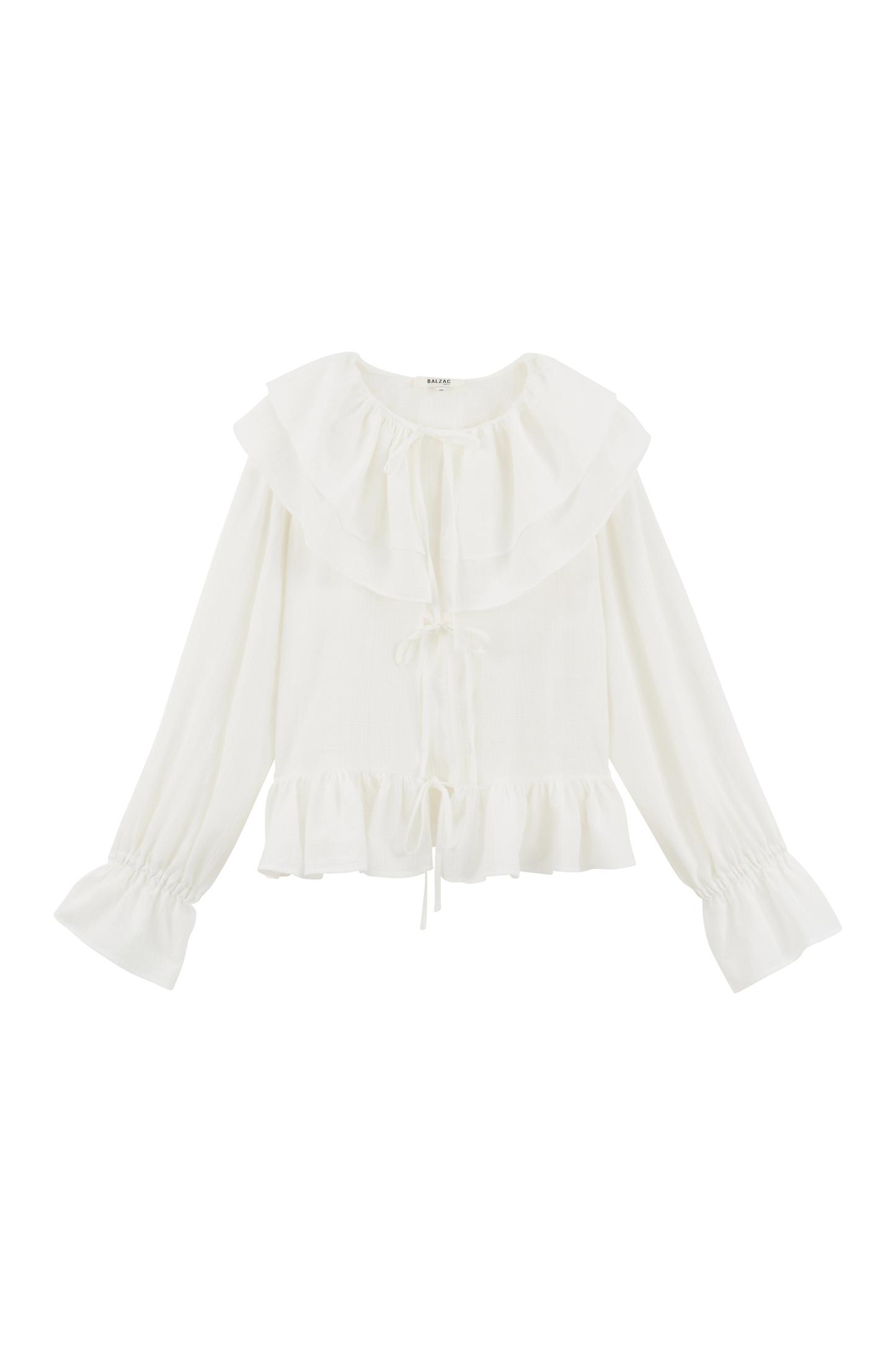 Belva natural white shirt by BALZAC PARIS