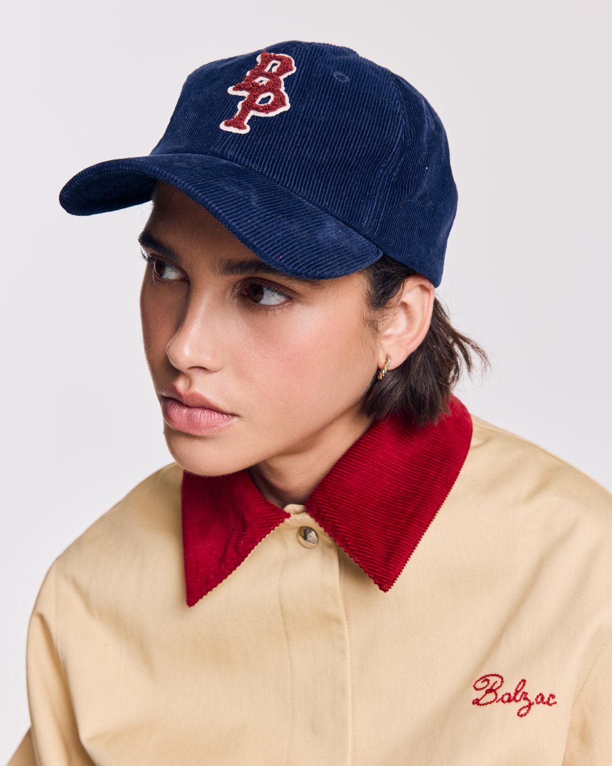 Berger cap navy blue velvet by BALZAC PARIS