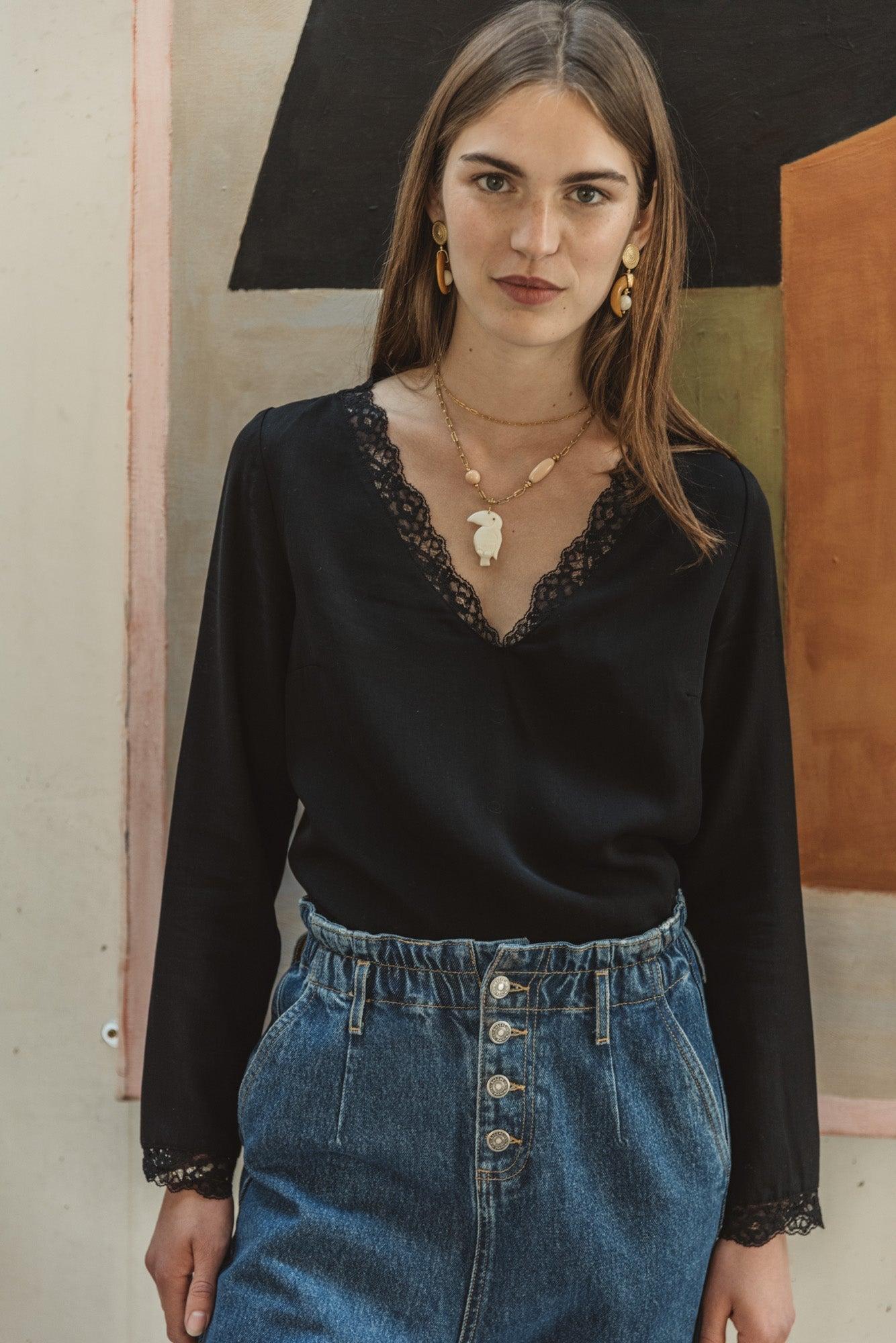 Black Profile Blouse by BALZAC PARIS