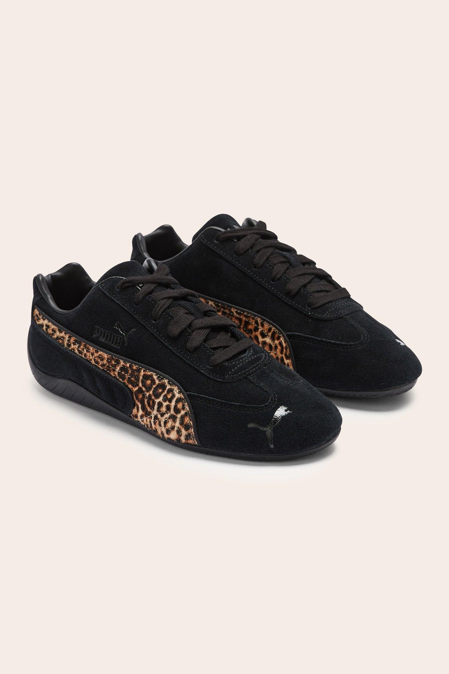 Black and leopard Speedcat sneakers - Puma X Courir X Balzac Paris by BALZAC PARIS