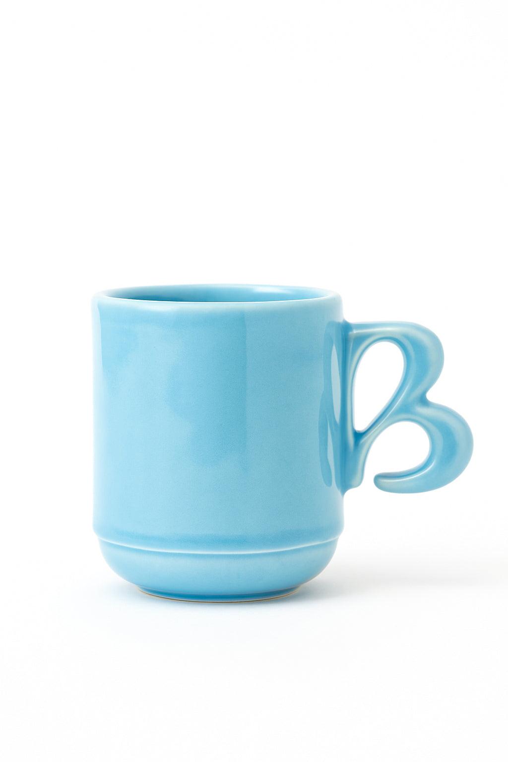 Blue B-handle mug by BALZAC PARIS