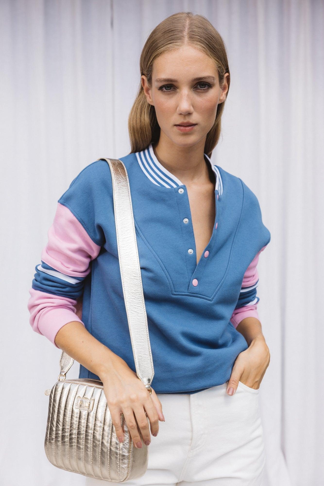 Blue and lilac Poseidon sweatshirt by BALZAC PARIS