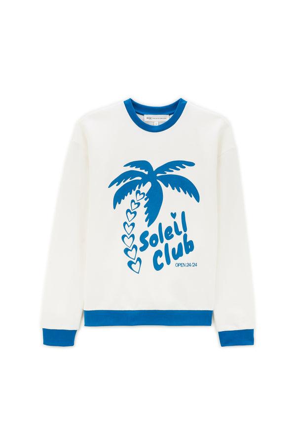 Blue and white Harlow Soleil Club sweatshirt by BALZAC PARIS