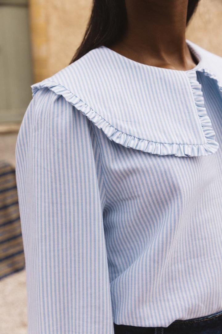 Blue and white striped Cezembre blouse by BALZAC PARIS