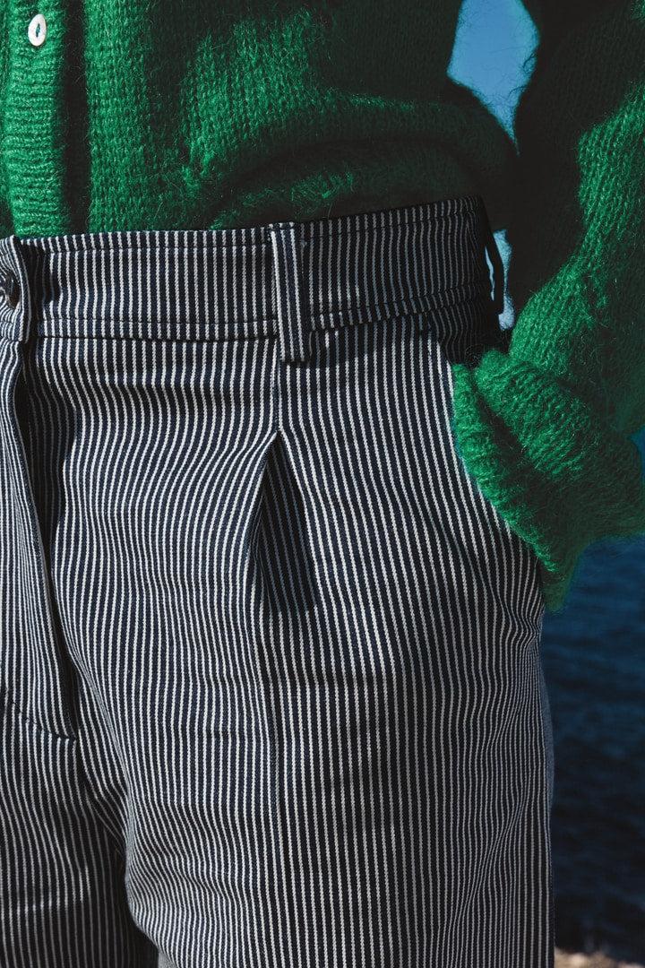 Blue and white striped Pirate pants by BALZAC PARIS