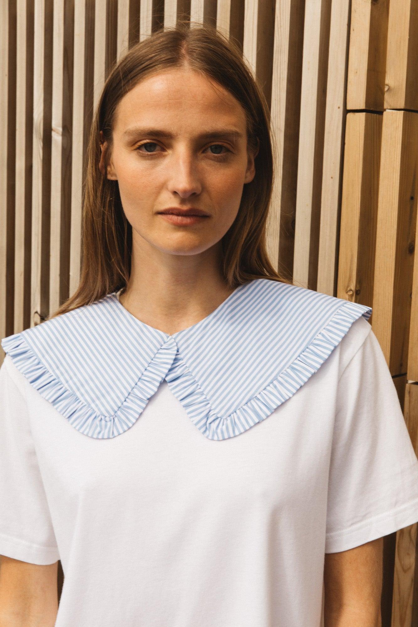 Blue striped Odine collar by BALZAC PARIS