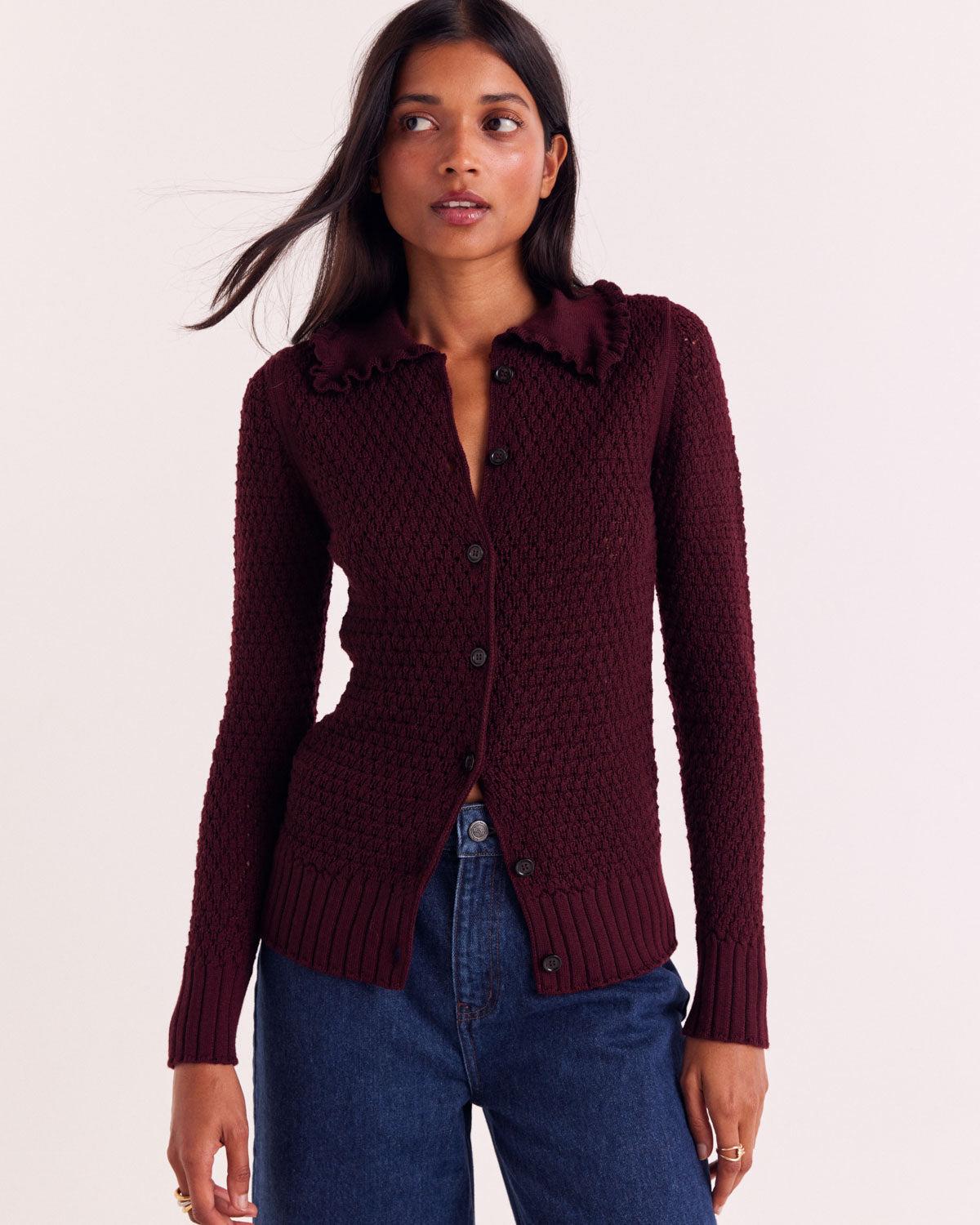 Bordeaux Héloise Cardigan by BALZAC PARIS