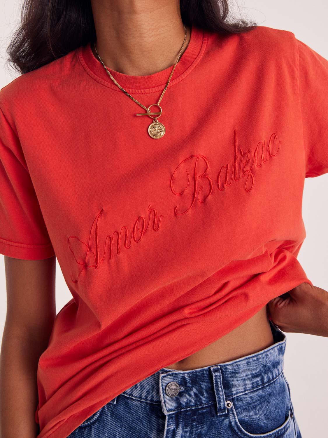 Bree Amor Balzac red t-shirt by BALZAC PARIS