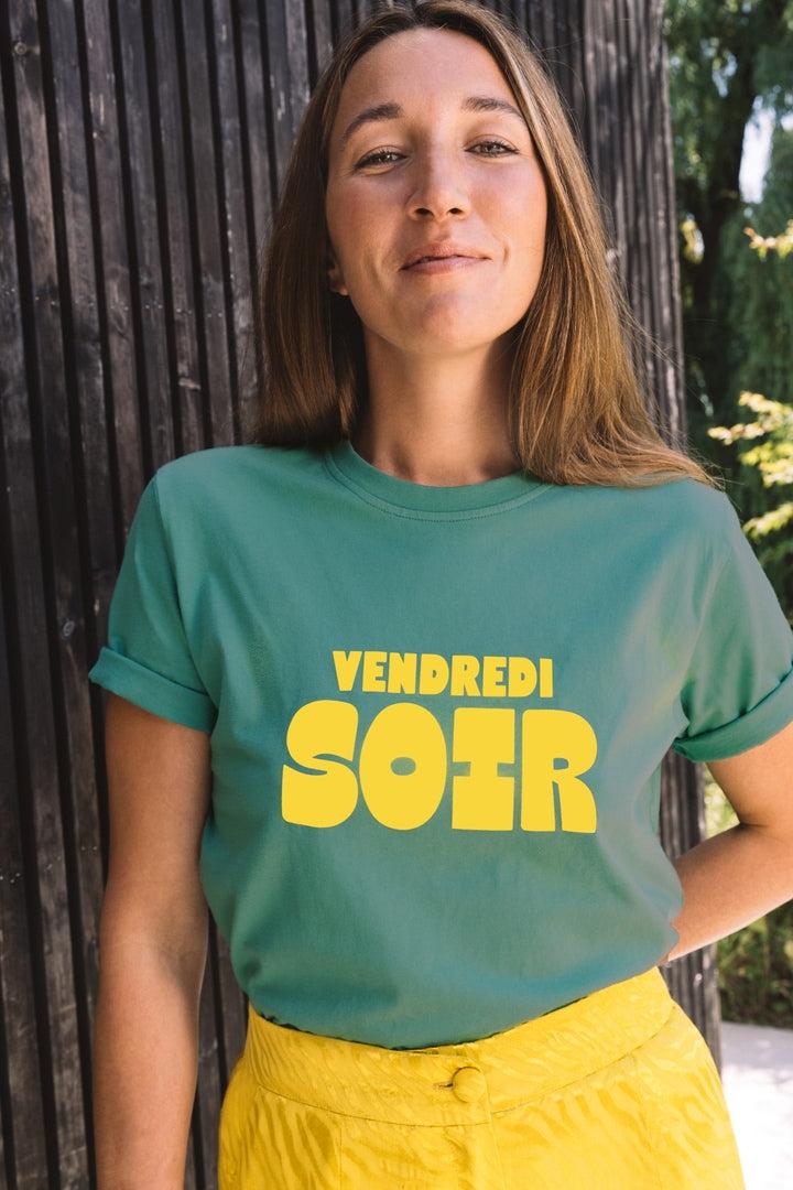 Bree Friday night green t-shirt by BALZAC PARIS