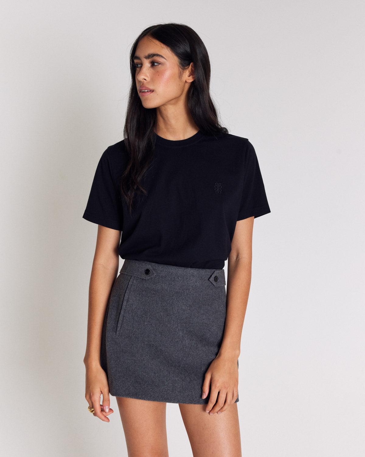 Bree embroidered black t-shirt by BALZAC PARIS
