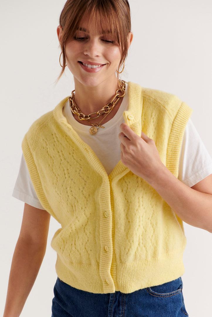 Brooke Yellow Cardigan by BALZAC PARIS