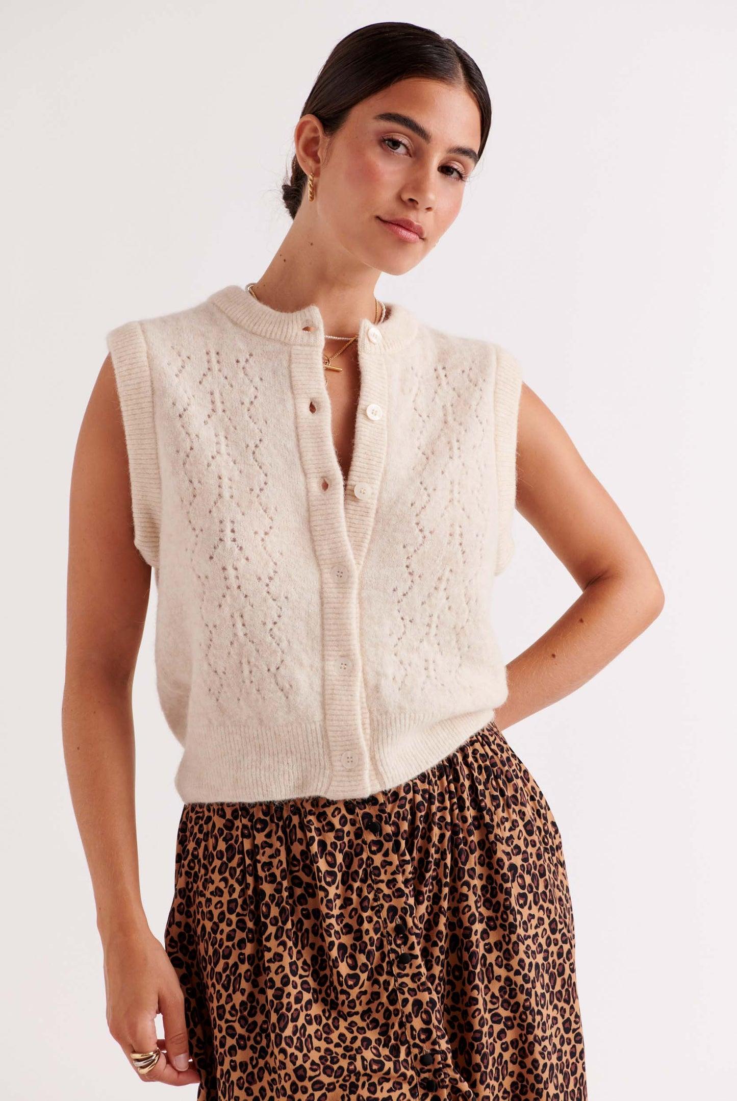 Brooke ecru cardigan by BALZAC PARIS
