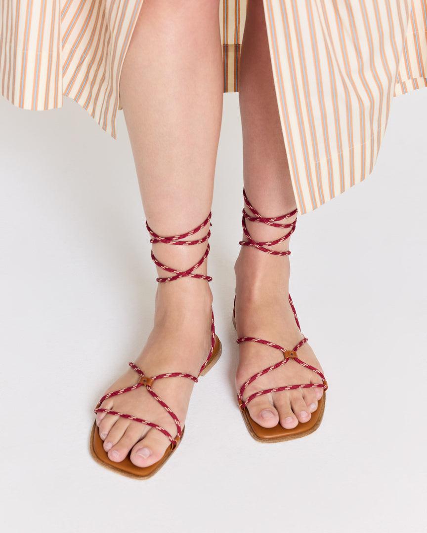 Burgundy Azur sandals by BALZAC PARIS