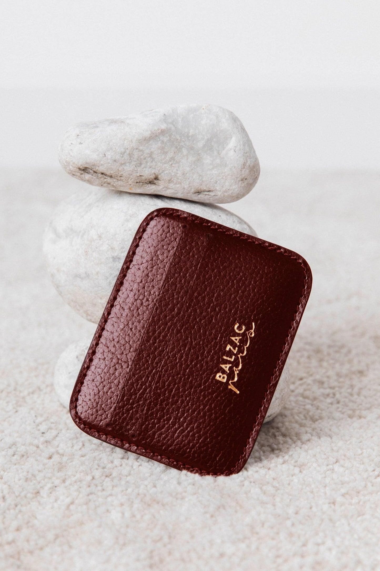 Burgundy Cyrill card holder by BALZAC PARIS
