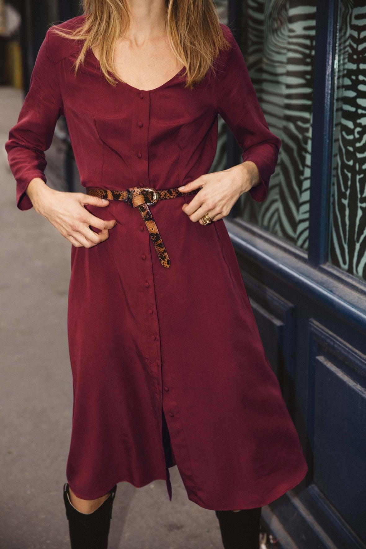 Burgundy Francesca dress by BALZAC PARIS