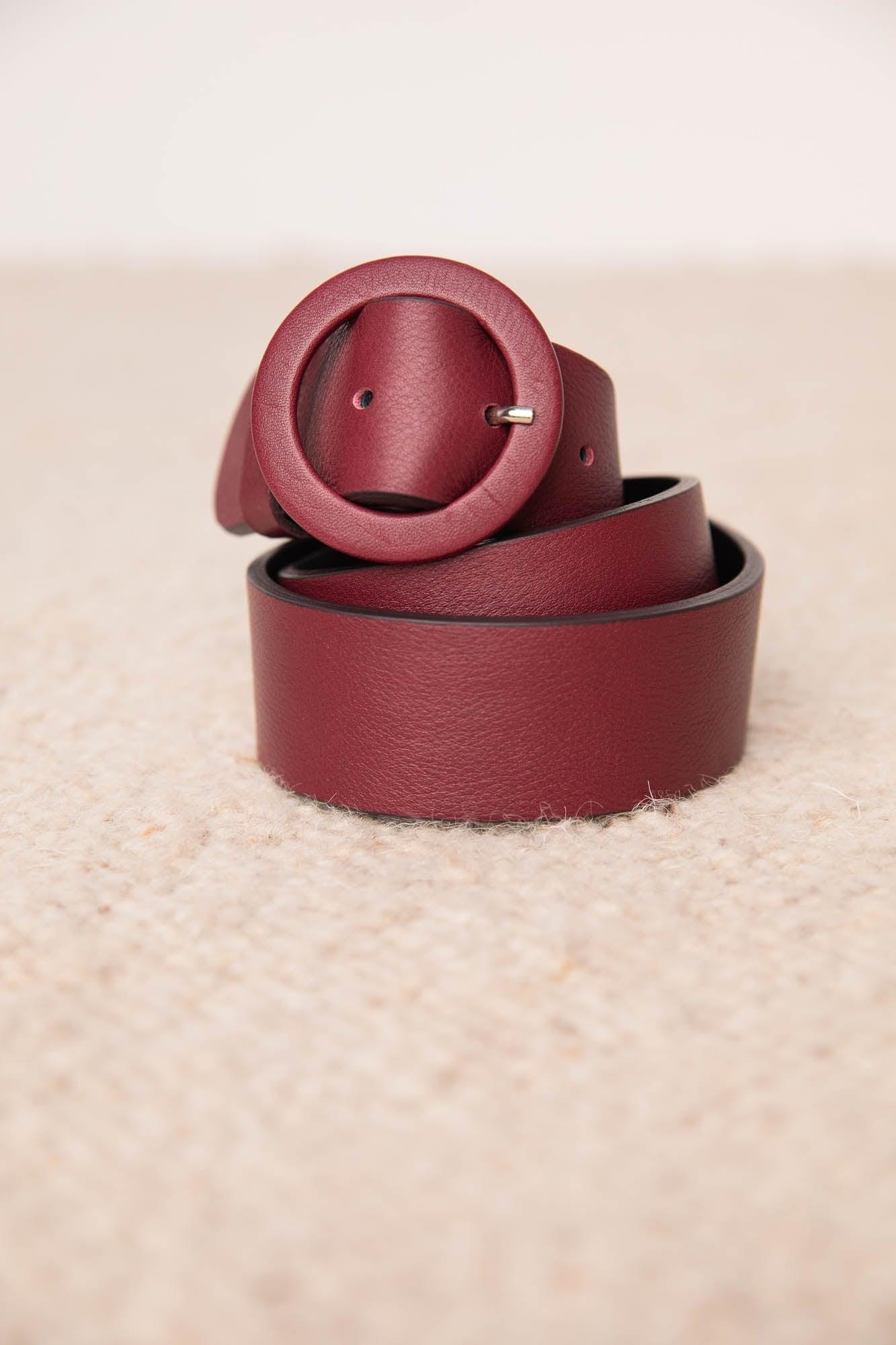 Burgundy Yacine belt by BALZAC PARIS