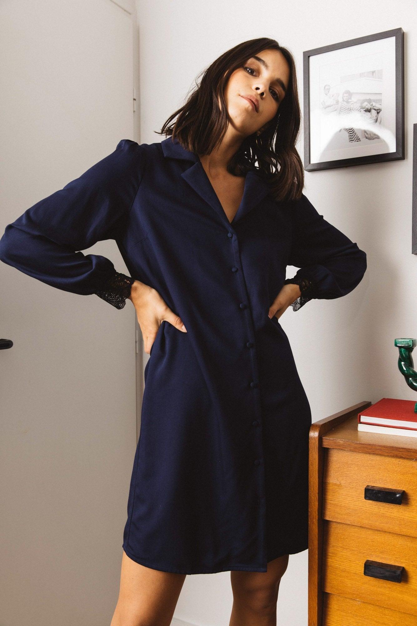 Céline navy dress by BALZAC PARIS