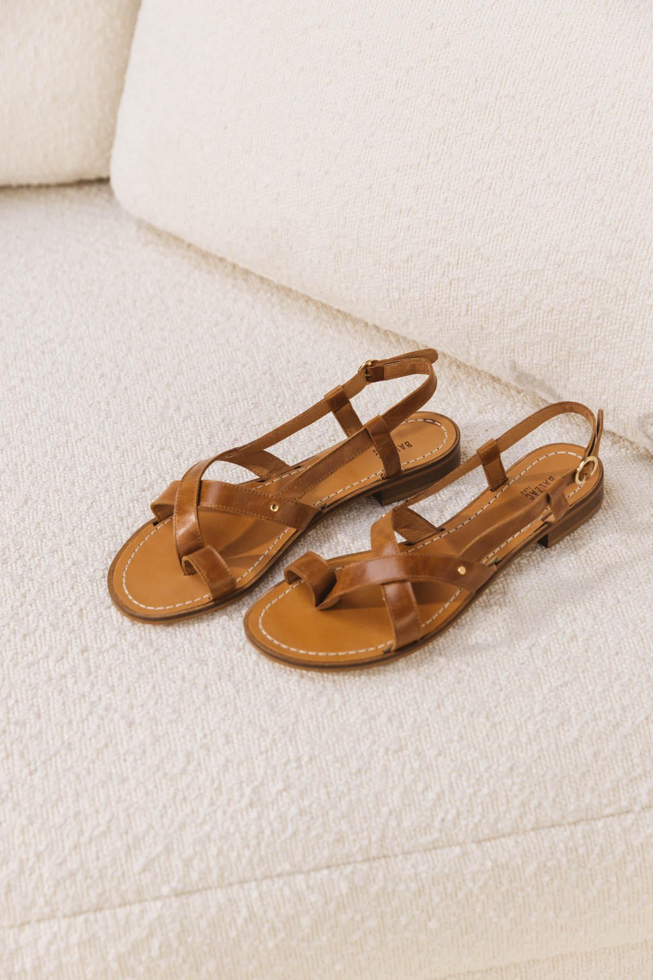 Camel heather sandals by BALZAC PARIS