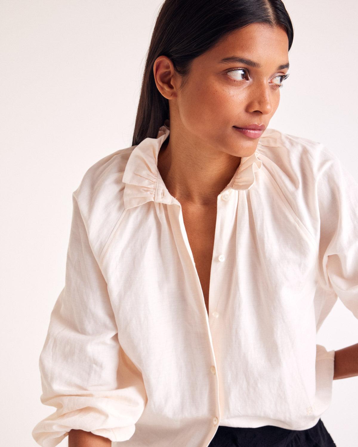 Camille light peach shirt by BALZAC PARIS