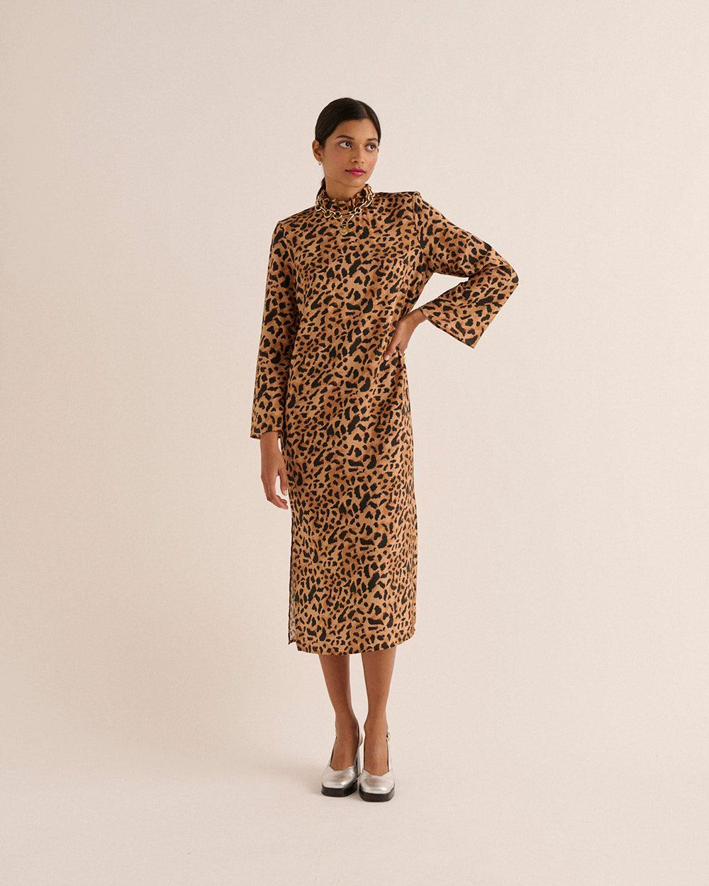 Cappuccino Cheetah Nugget Dress by BALZAC PARIS