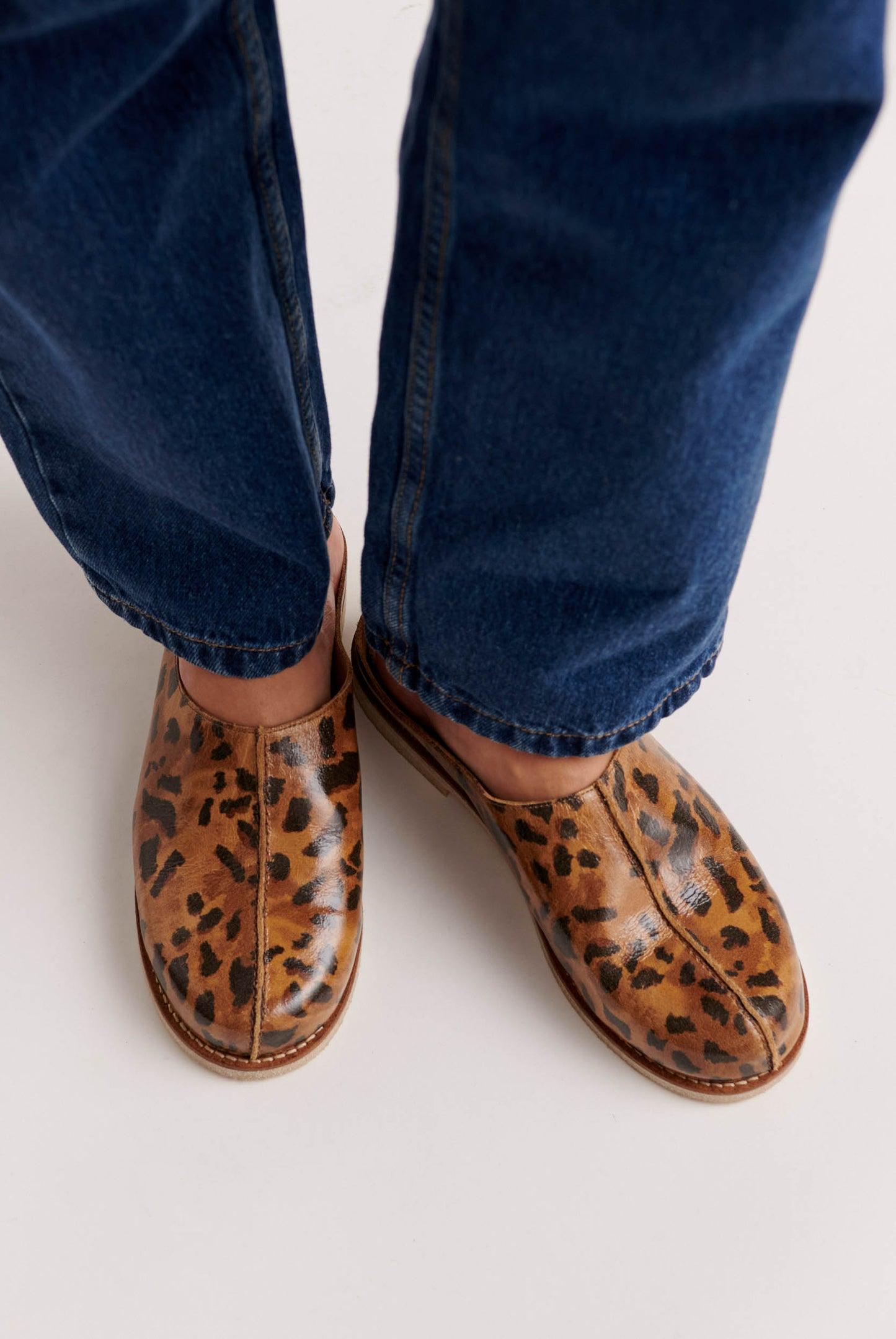 Cappuccino cheetah Gwendoline clog by BALZAC PARIS