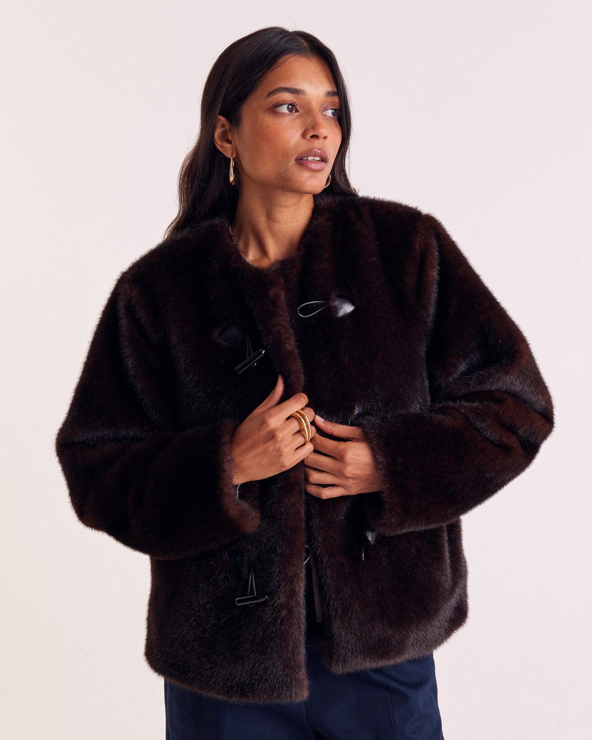Carla chocolate coat by BALZAC PARIS