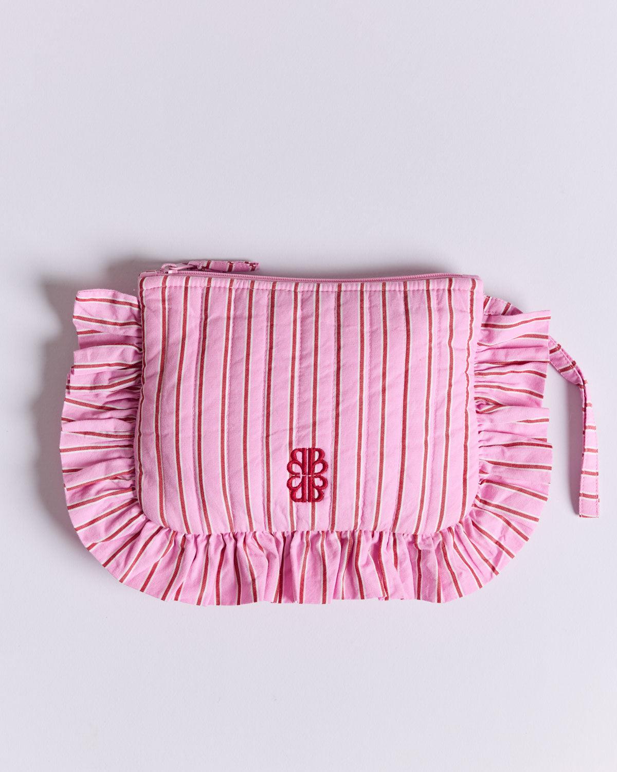 Carline pink and red striped pouch by BALZAC PARIS