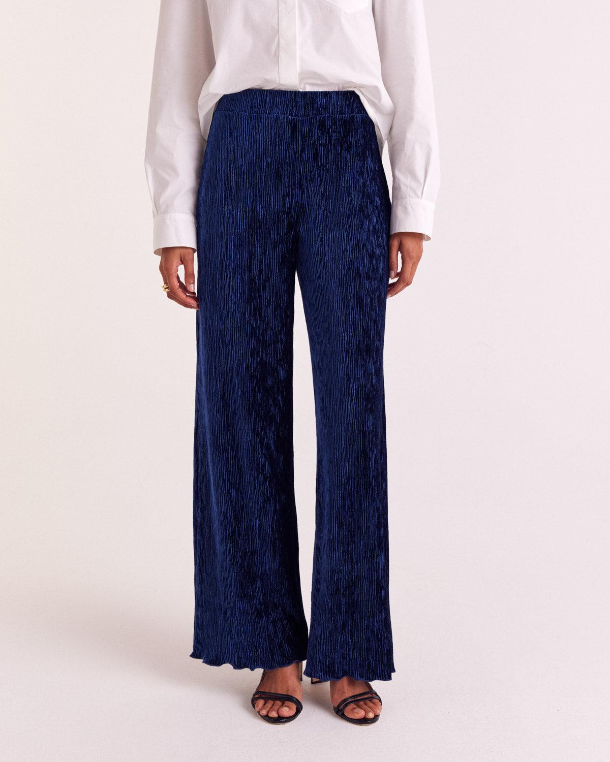 Catherine royal blue velvet pants by BALZAC PARIS