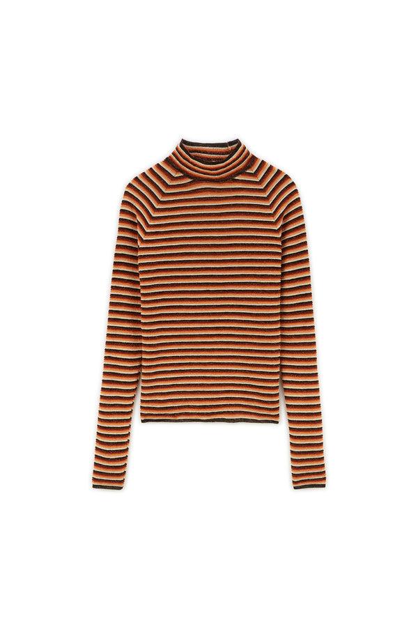 Cesaire iridescent orange striped sweater by BALZAC PARIS