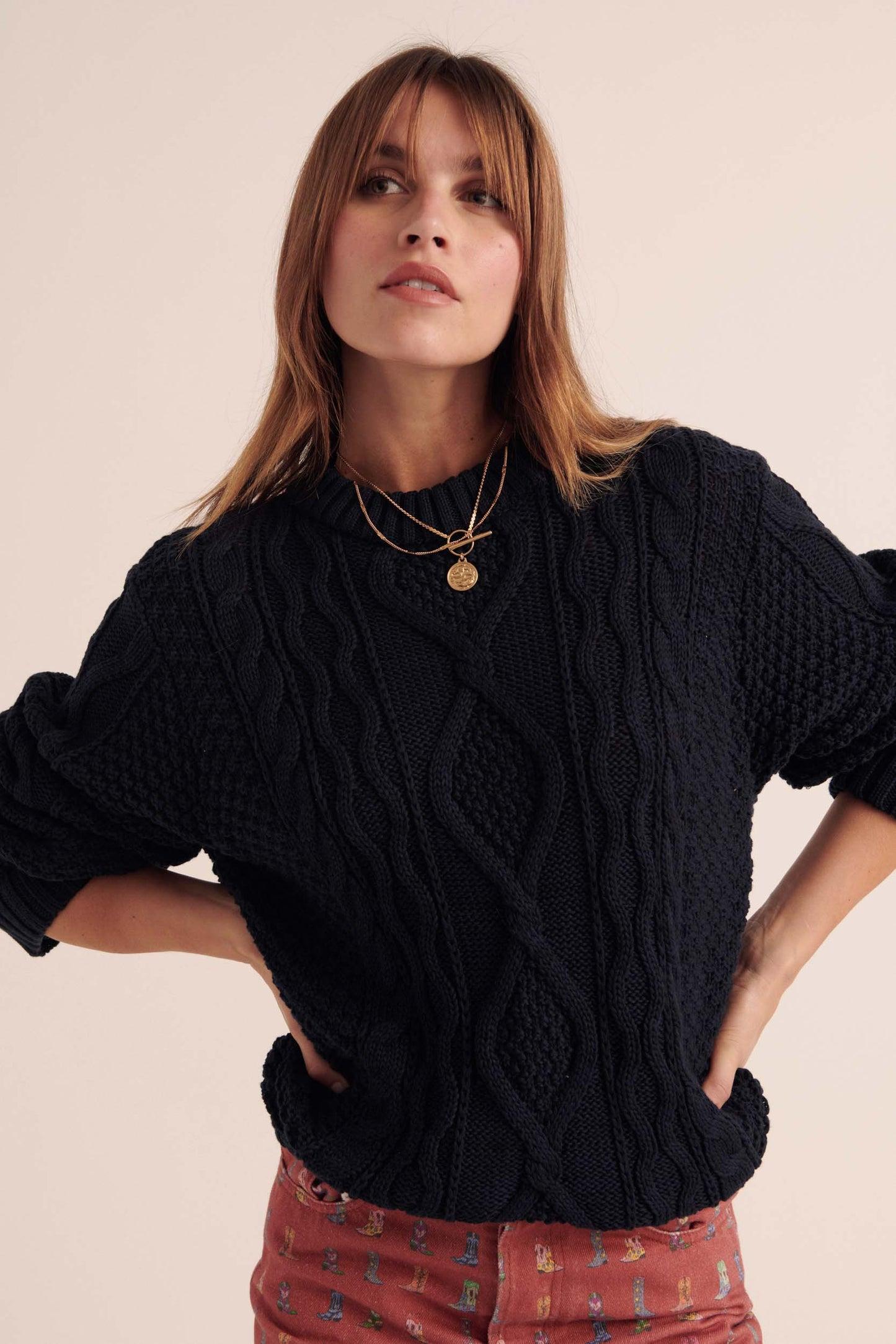 Chandler Navy Sweater by BALZAC PARIS