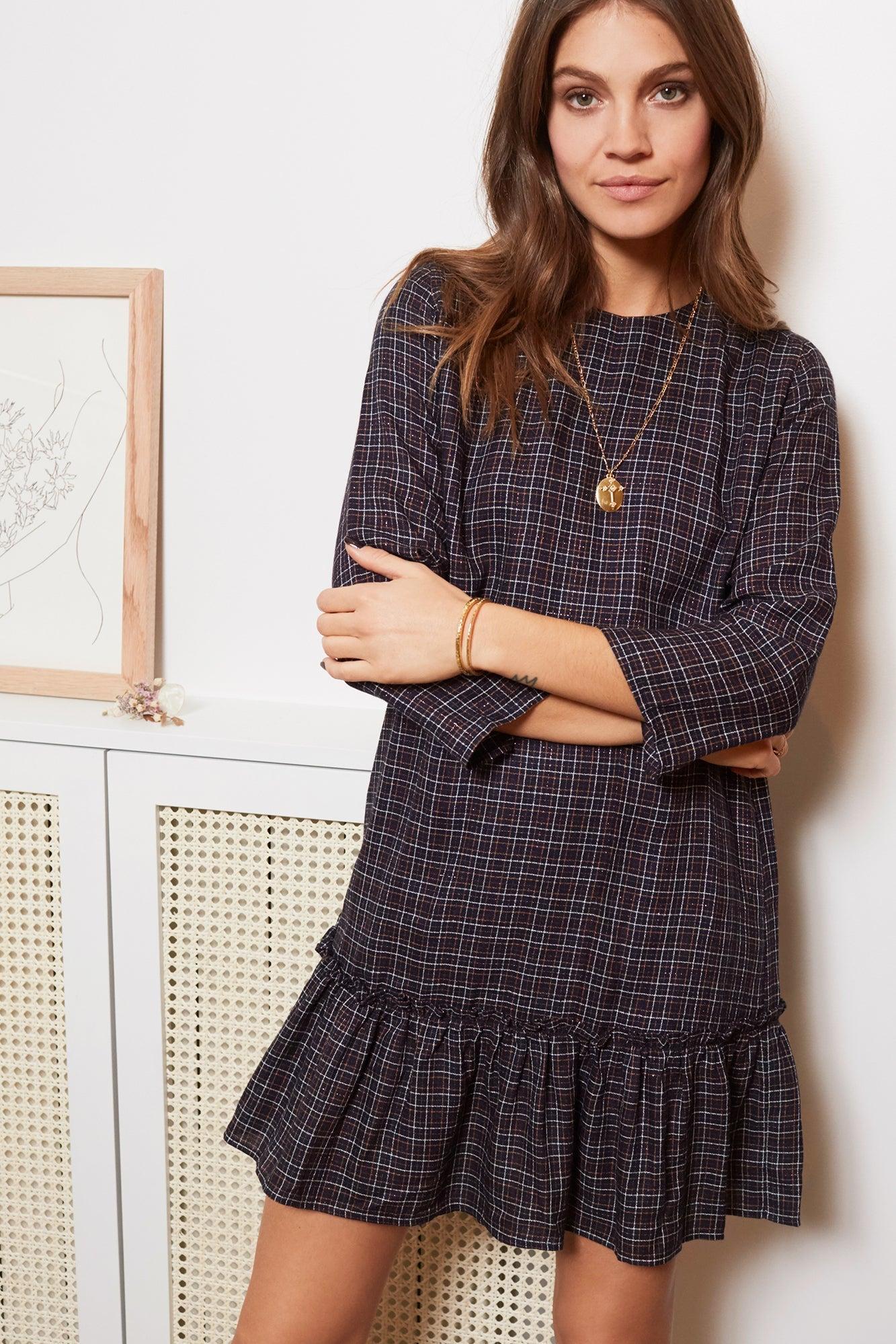Checked Sofia dress by BALZAC PARIS