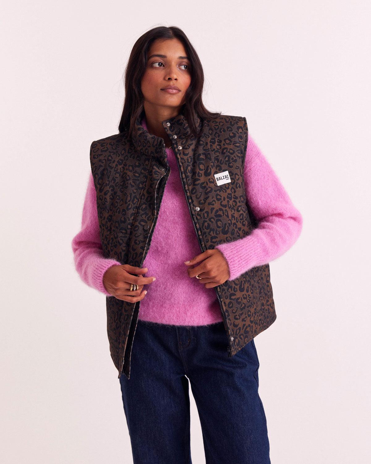 Chocolate Fawn Leopard Clovis Jacket by BALZAC PARIS