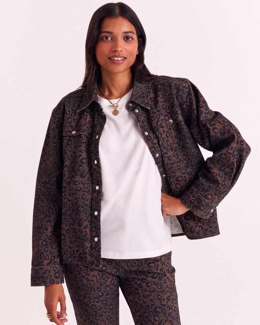 Chocolate Fawn Leopard Perrine Shirt by BALZAC PARIS