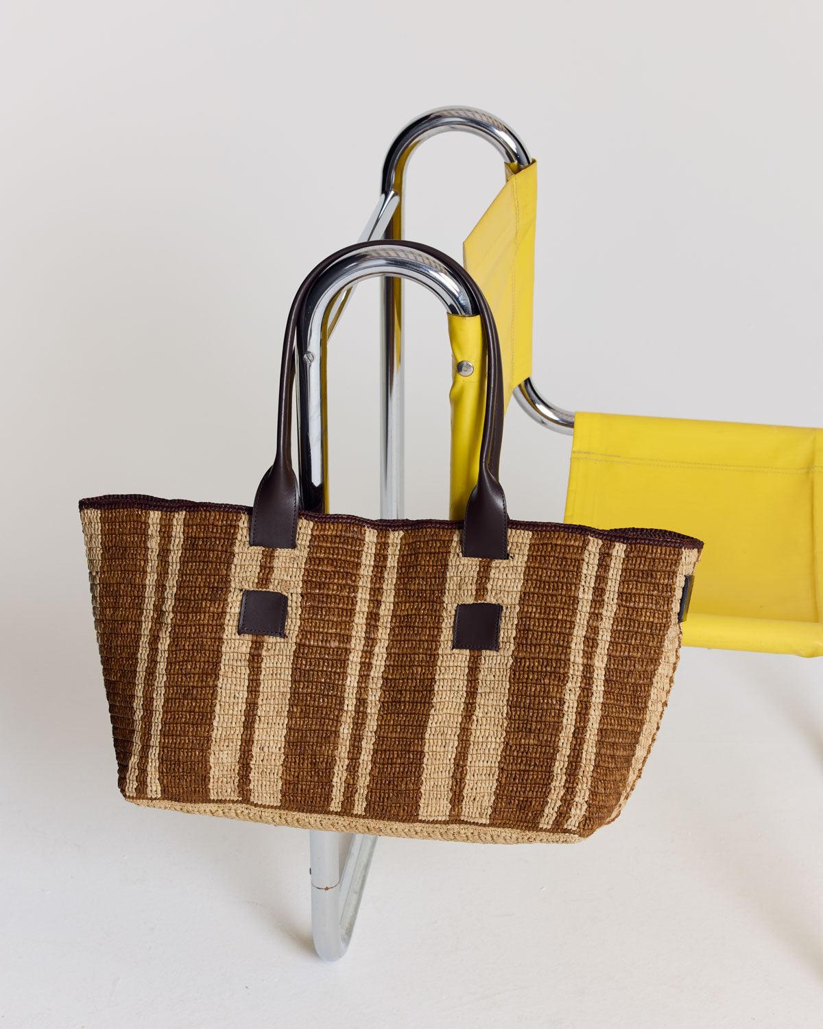 Clément raffia and chocolate basket by BALZAC PARIS