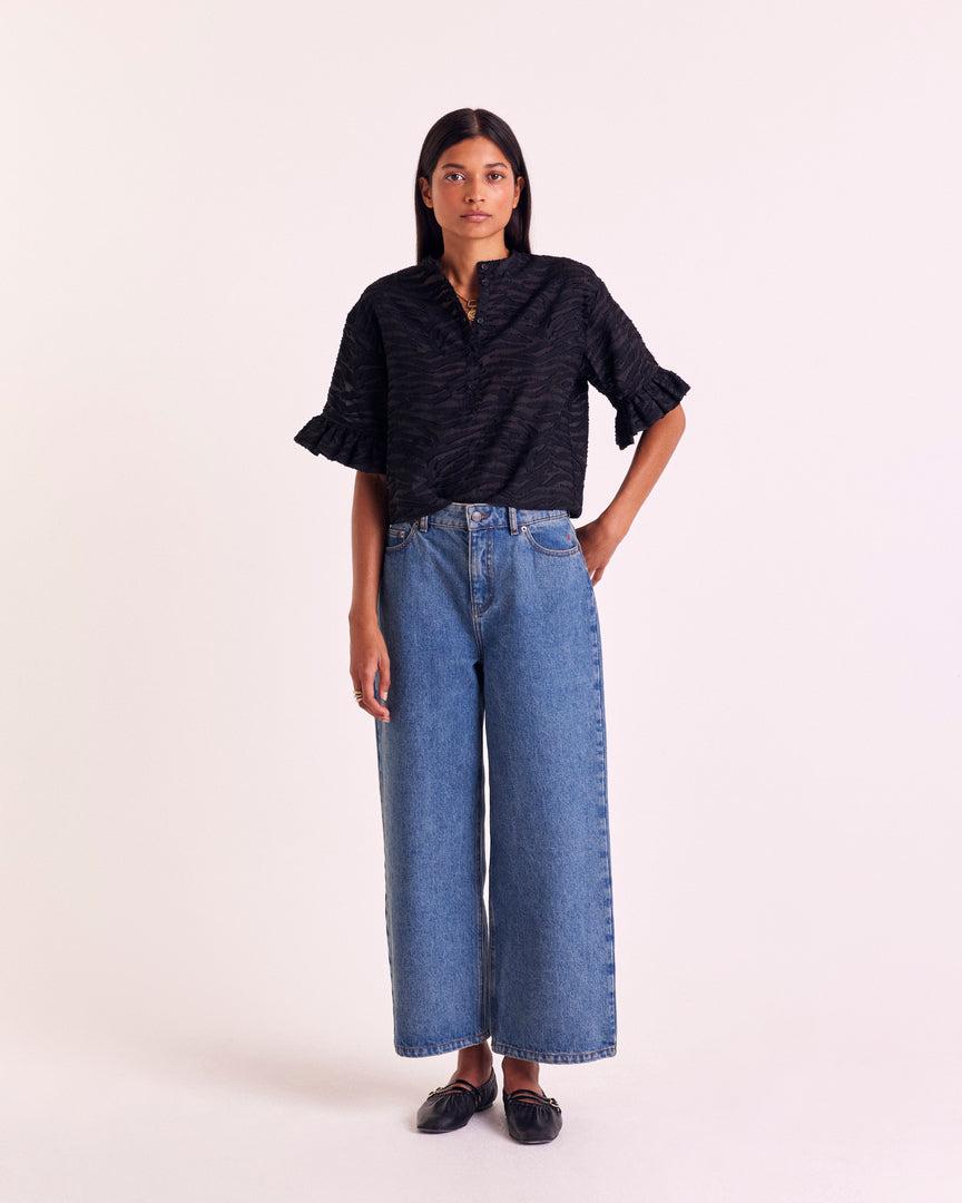 Constantine black zebra blouse by BALZAC PARIS