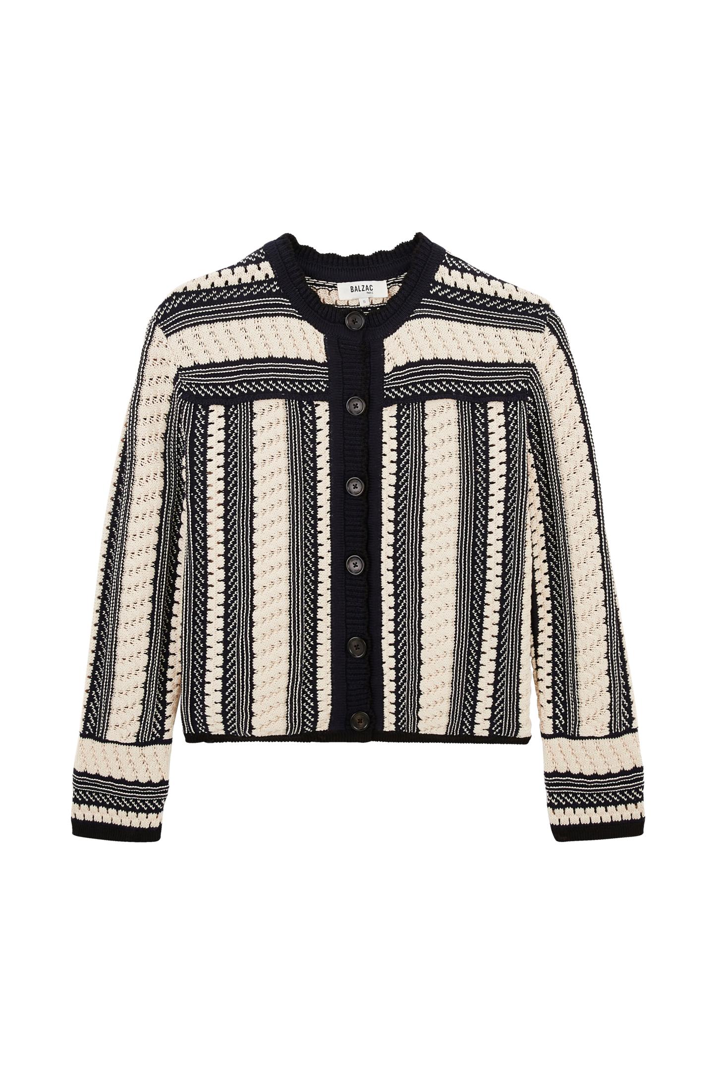 Constanza blue and white striped jacket by BALZAC PARIS