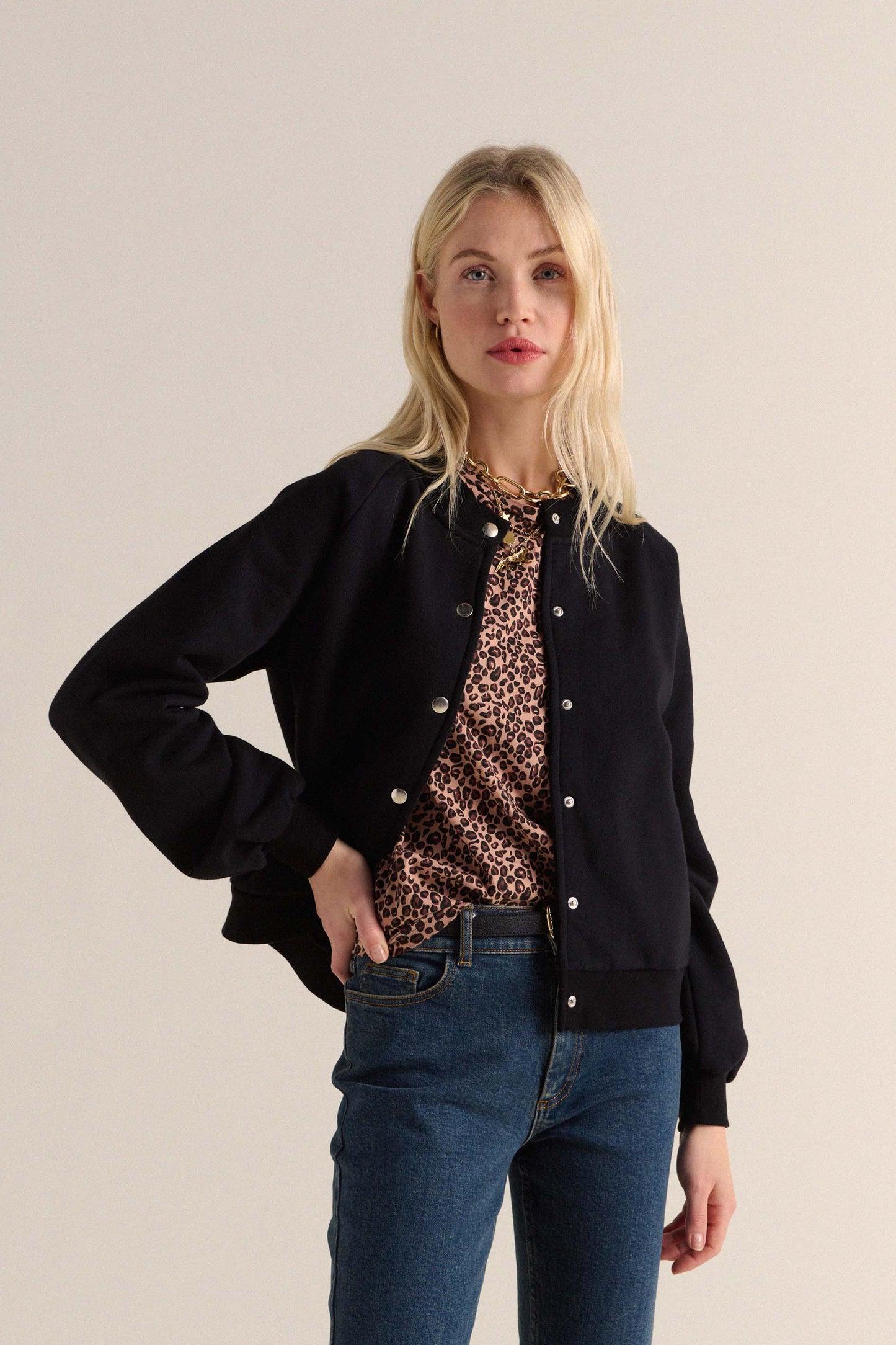 Cozy black cardigan by BALZAC PARIS