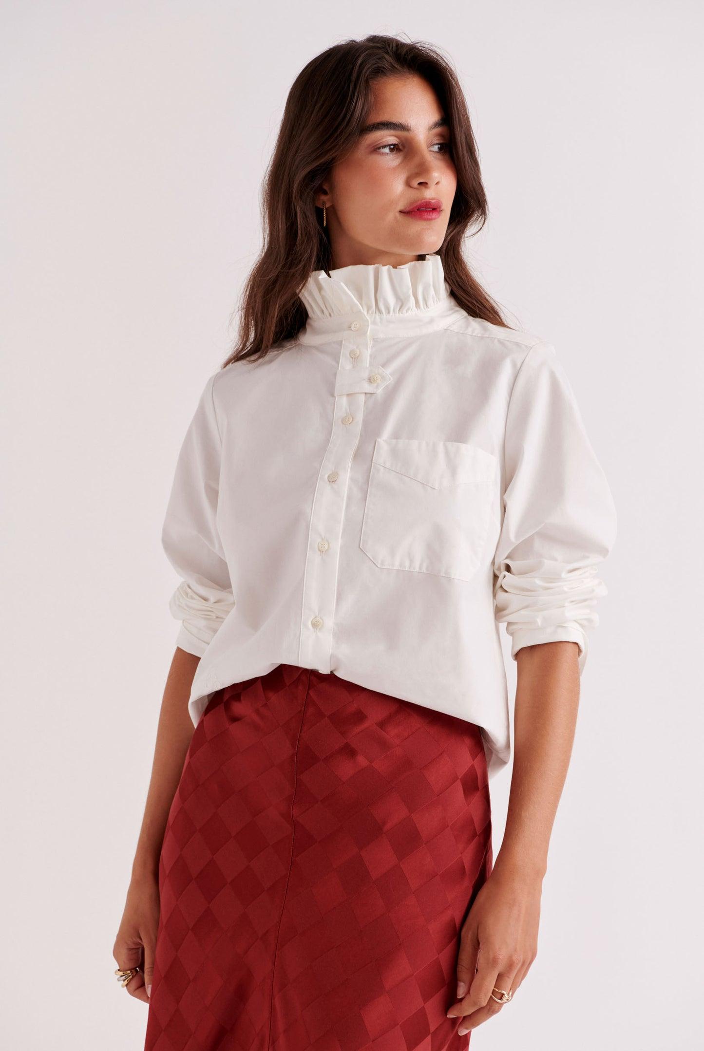 Cyrielle natural white shirt by BALZAC PARIS