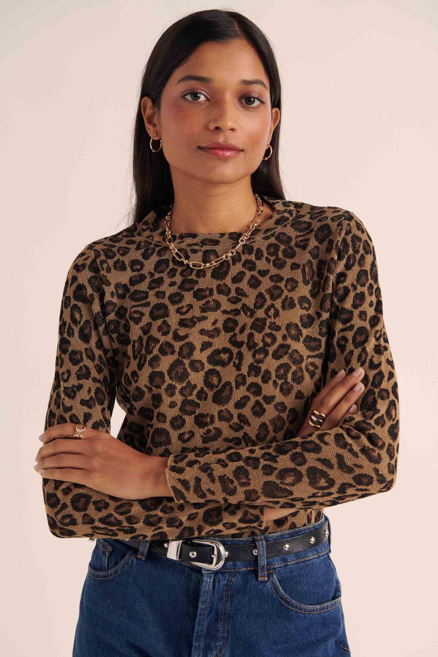 Daniel iridescent leopard sweater by BALZAC PARIS