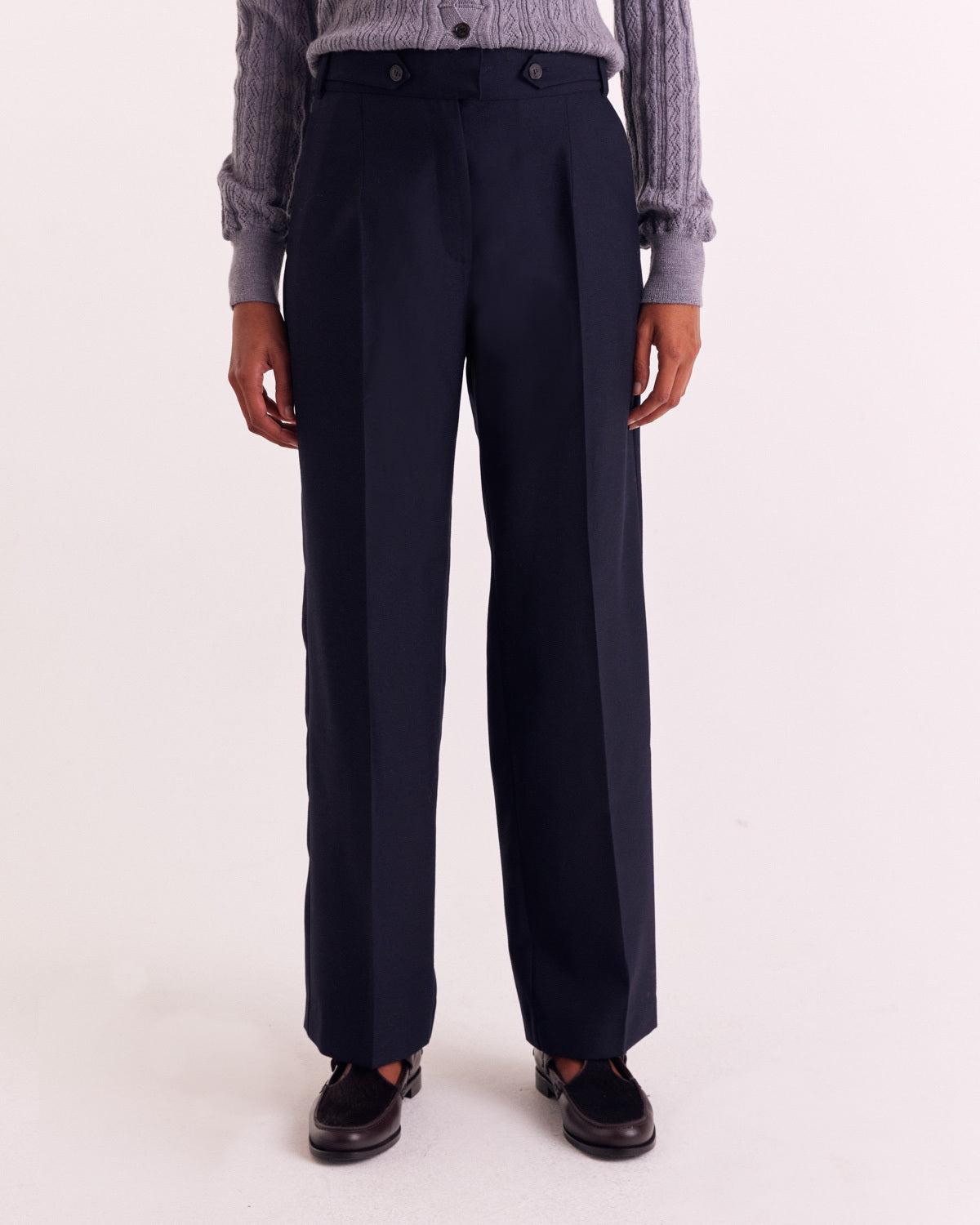 Dark navy blue Dan pants by BALZAC PARIS