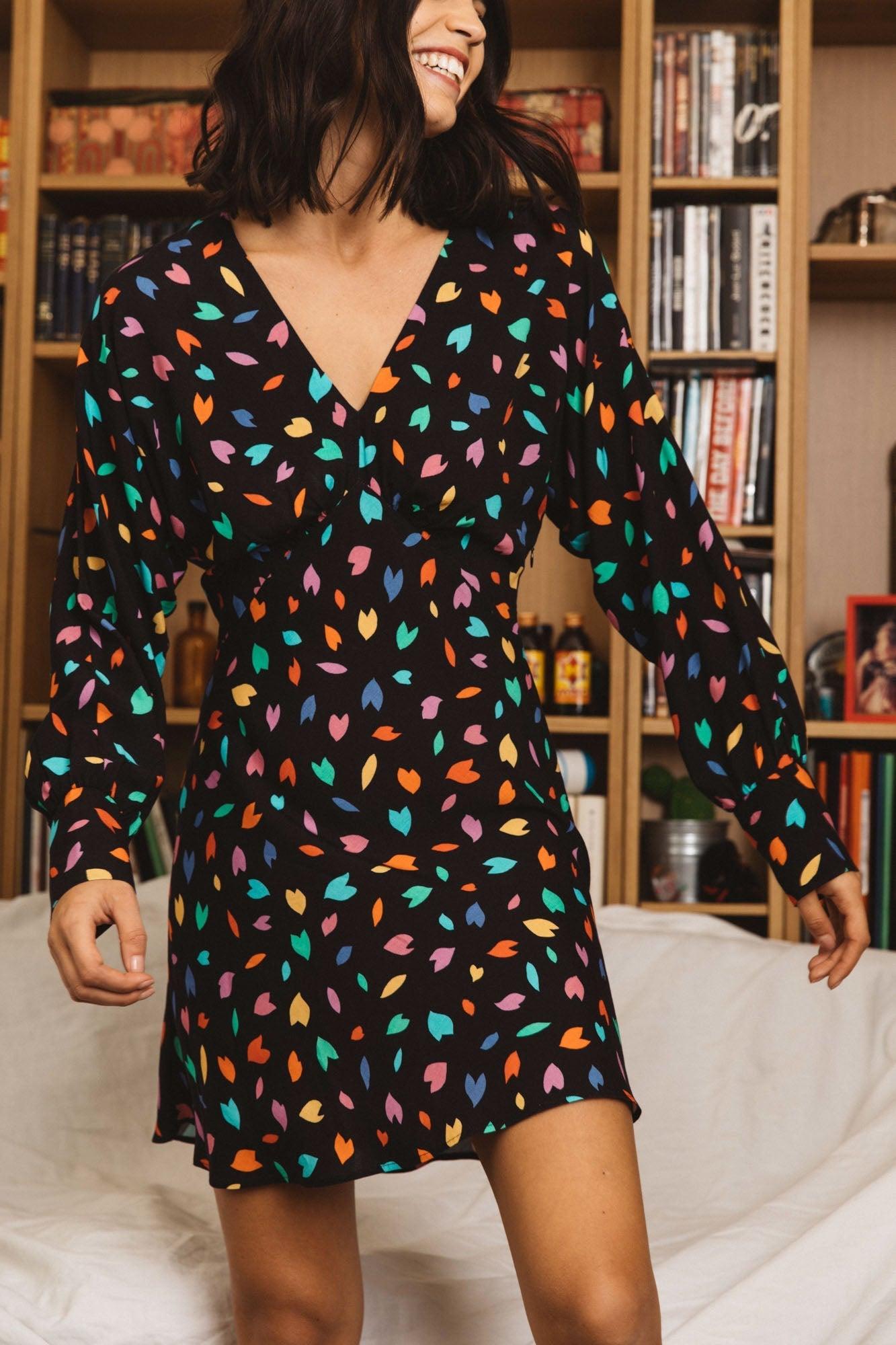 Diomira dress with confetti print by BALZAC PARIS