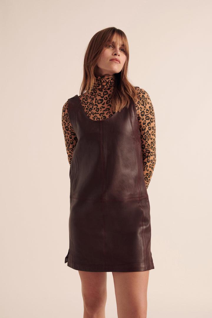 Dona burgundy pinafore dress by BALZAC PARIS
