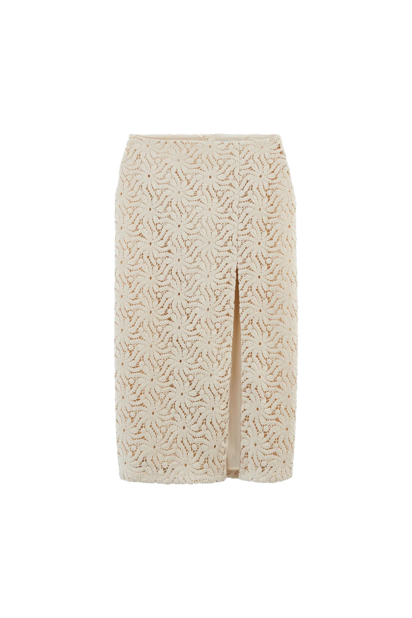 Donatelle skirt with ecru floral guipure by BALZAC PARIS