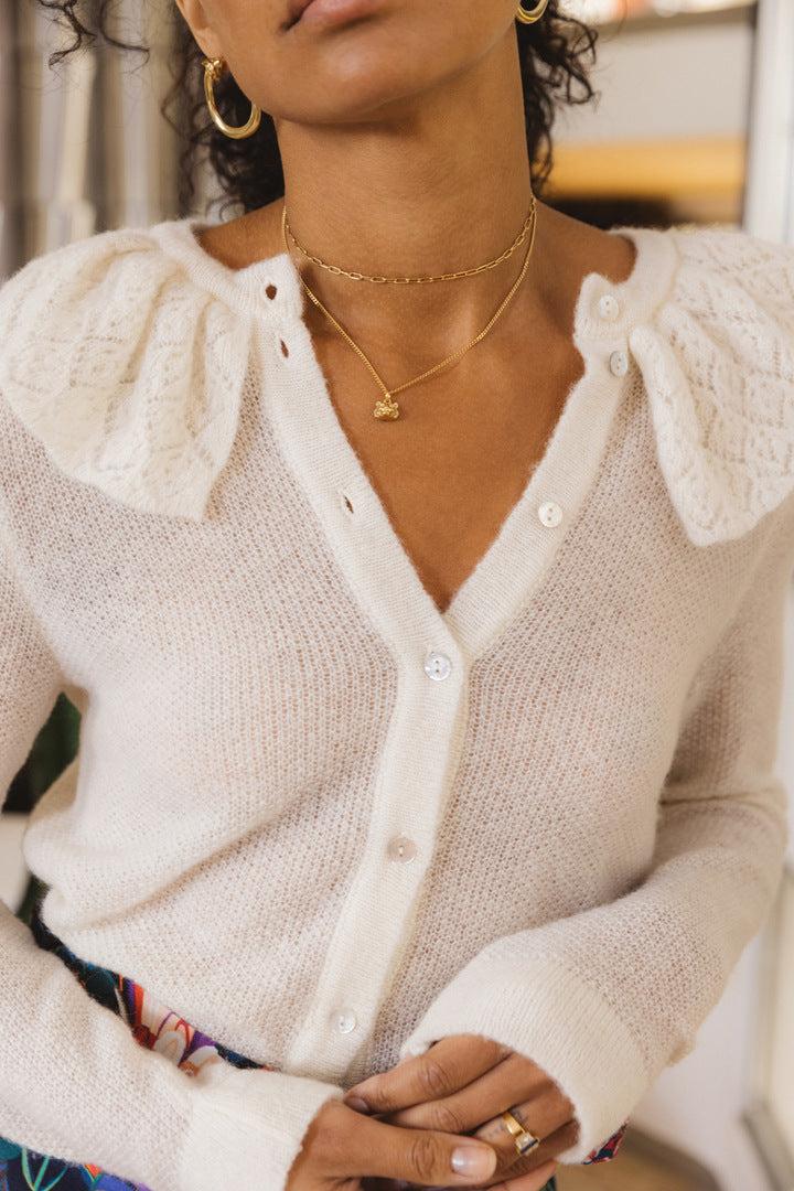 Ecru Hugo cardigan by BALZAC PARIS