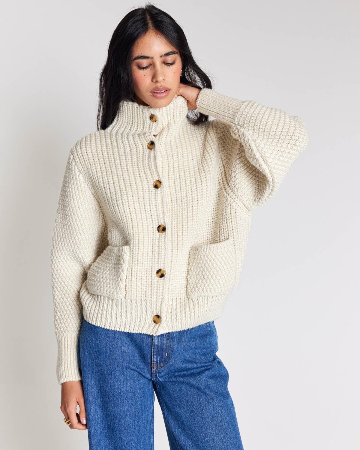 Ecru Marcel cardigan by BALZAC PARIS