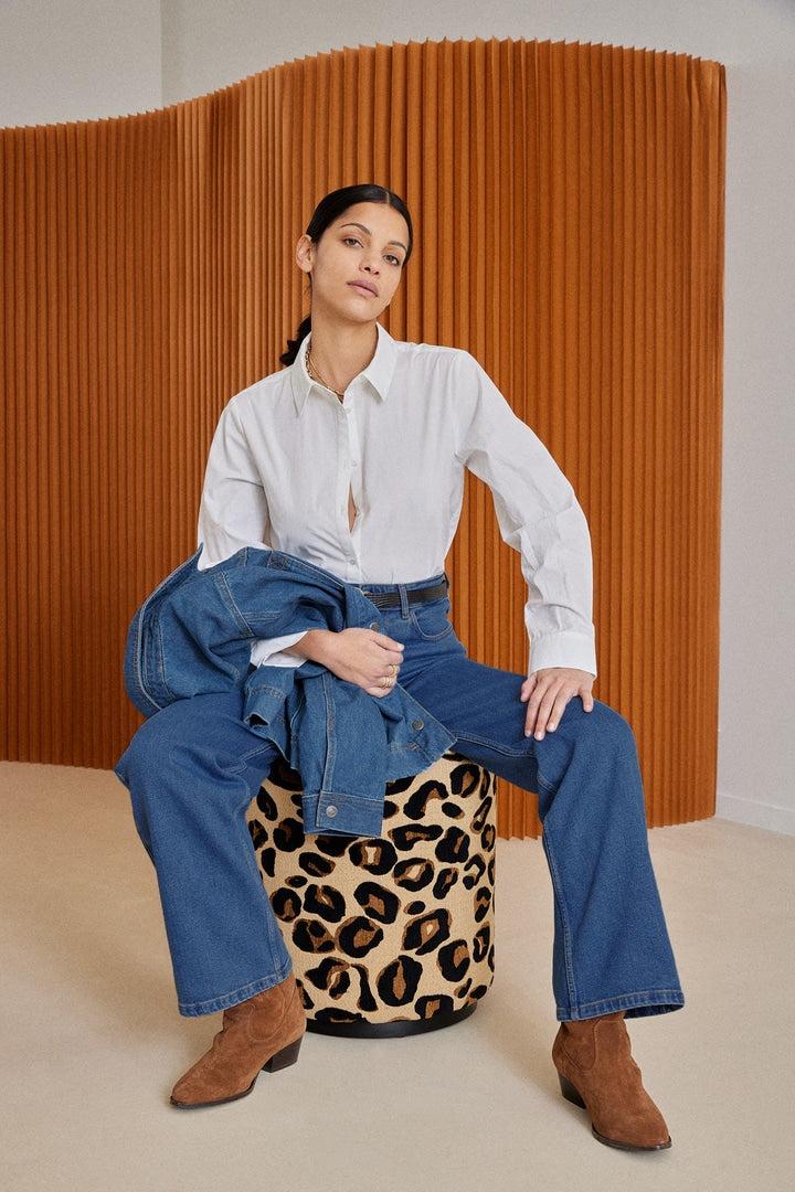 Ecru Peony shirt by BALZAC PARIS