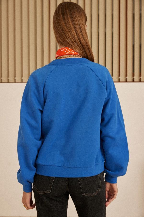 Electric blue Douillet cardigan by BALZAC PARIS