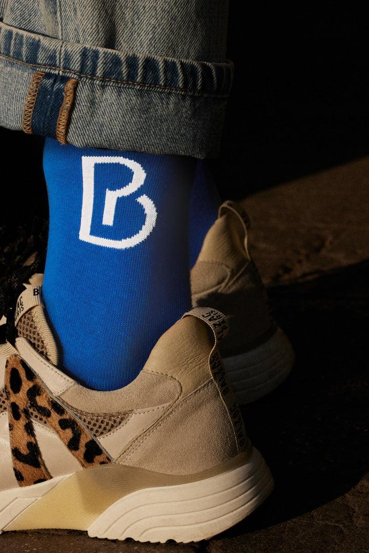 Electric blue Identity socks by BALZAC PARIS