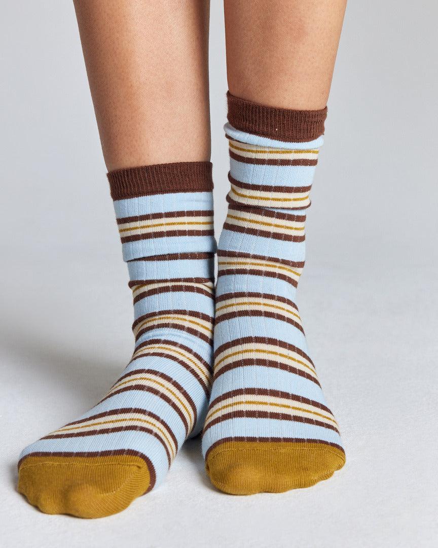Ella socks, yellow and blue stripes by BALZAC PARIS Ella socks, yellow and blue stripes by BALZAC PARIS