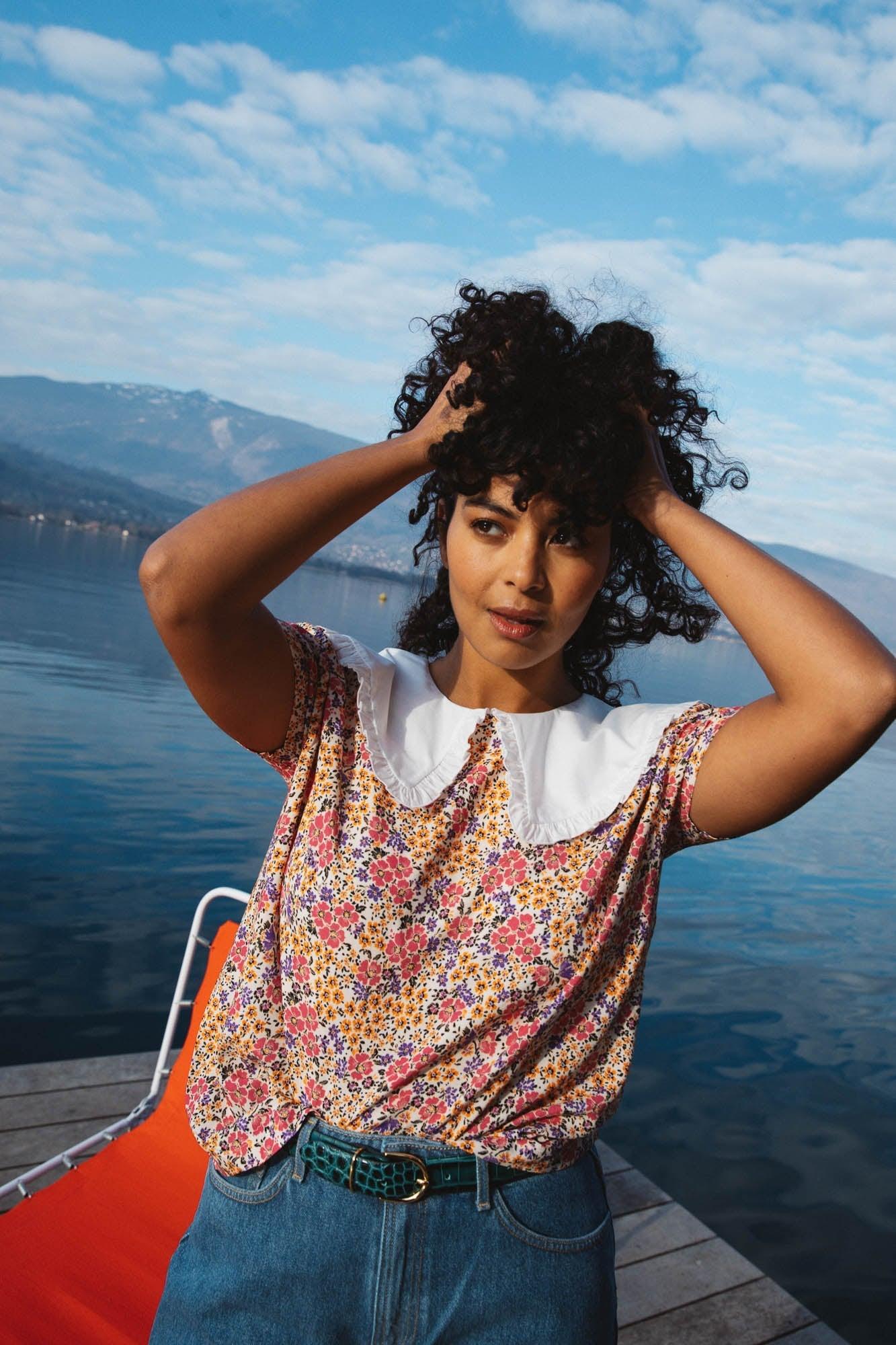 Etincelle blouse with sunflower print by BALZAC PARIS